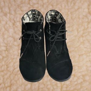 Black Suede Lace-up Booties